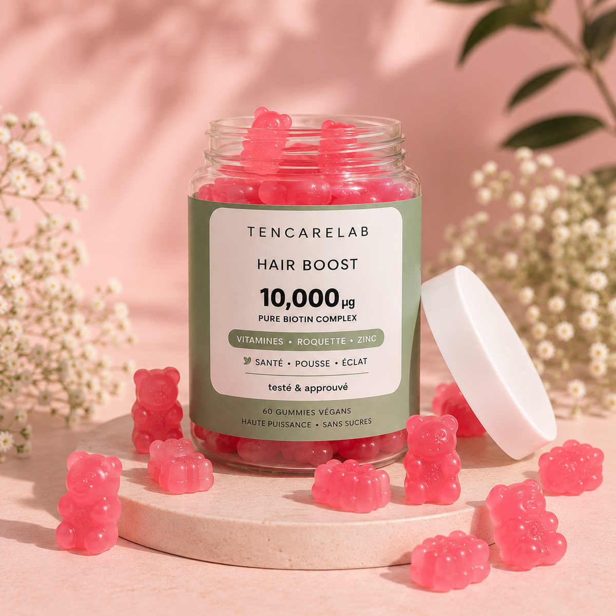 Hair Boost 10K gummies capillaires biotine vegan